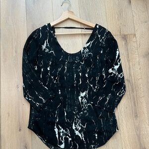 Diesel Black and White Abstract Women's Blouse